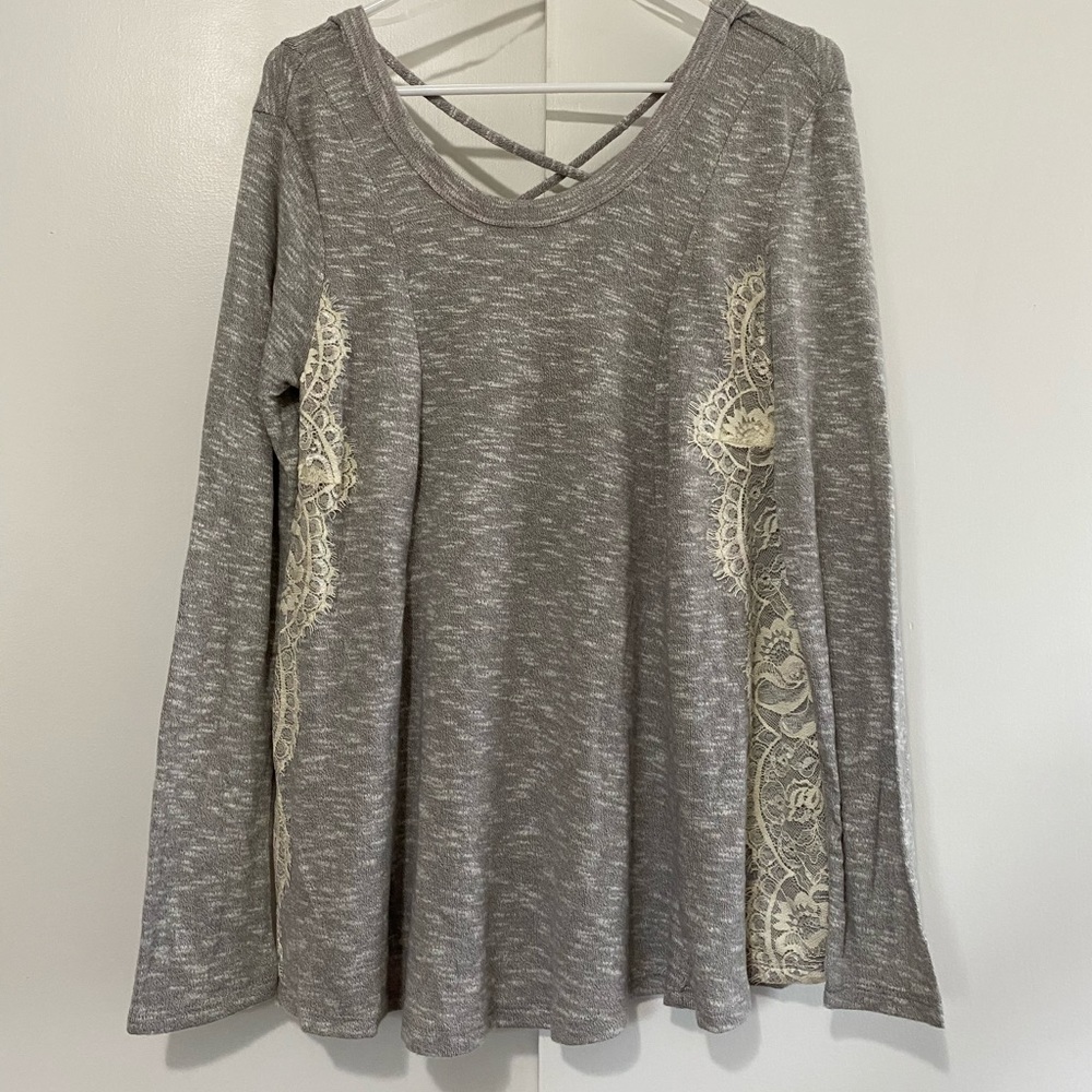 Soft Grey/Lace Sweater